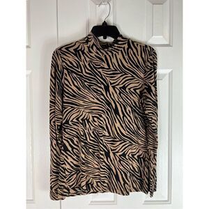 Liverpool Womens Leopard Long Sleeve Blouse Size M